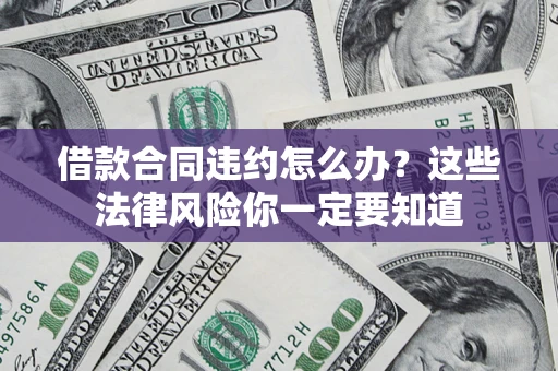 武汉借款合同违约怎么办？这些法律风险你一定要知道