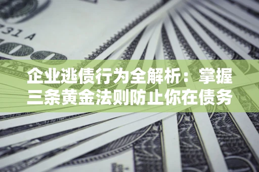 武汉企业逃债行为全解析：掌握三条黄金法则防止你在债务乱局中“踩雷”
